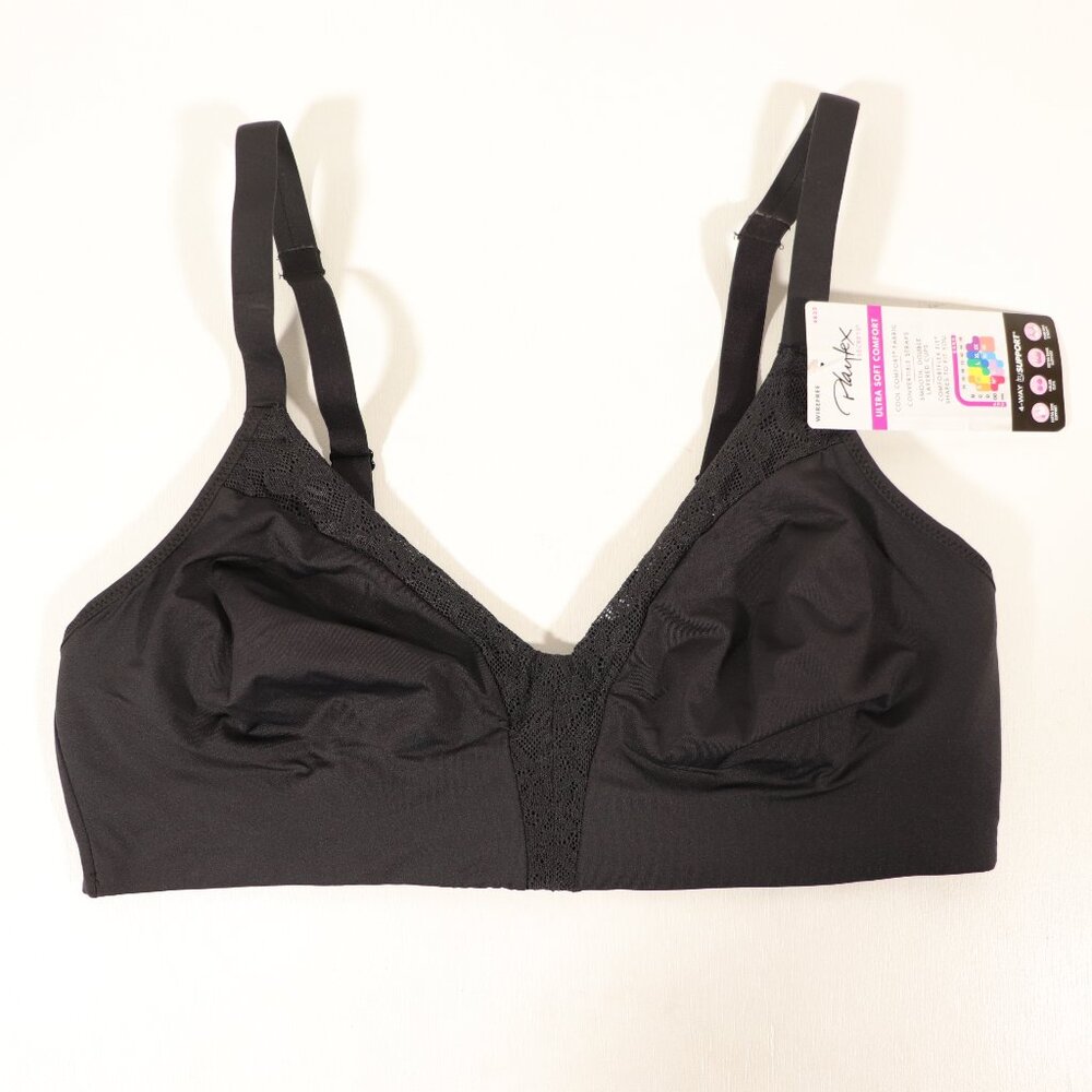 NWT Playtex Ultra Soft Comfort Bra in Black Size Large +